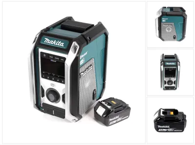 Obrázek produktu pro Makita DMR 115 F1 akumulátorové staveništní rádio 12 V – 18 V, Bluetooth, DAB+, IP65 + 1x akumulátor 3,0 Ah, bez nabíječky