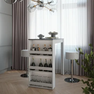 Obrázek produktu pro Stojací barový stůl se židlemi Vicco Repose Bílá/antracitová 57 x 117 cm se 2 barovými stoličkami, Model 55722