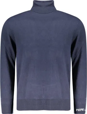 Produktbild von Blauer Herren Rollkragen Pullover mit Stickerei und Logo-Detail