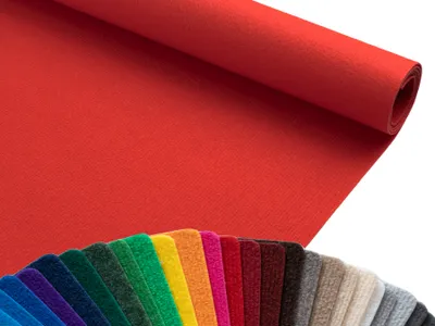 Produktbild von Primaflor Eventteppich Rips DUBLIN - Rot - 2,00m x 1,50m - Meterware - Viele Farben - Schwer Entflammbarer Messeteppich, Rutschfester Hochzeichtsläufer, Läufer für Hochzeiten
