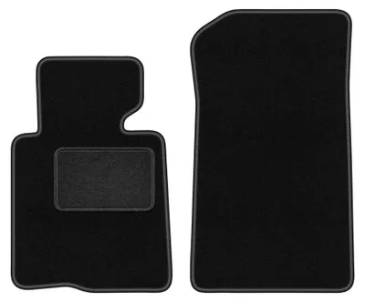 Image de Tapis avant en moquette pour BMW 3 E46 2000-2007 (cabriolet) – 2 pièces, noirs, sur mesure – Wielganizator LUX