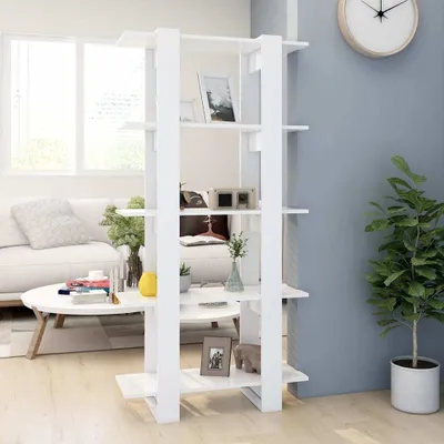 Obrázok produktu pre vidaXL Regál na knihy/rozdeľovač izieb biely 80x30x160 cm Materiál na báze dreva - Regál na knihy - Rozdeľovač izieb - Regál na knihy