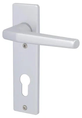 Produktbild von Alpertec Aluminium Türbeschlag Florence-Kurzschild, Silber eloxiert, PZ 72 mm