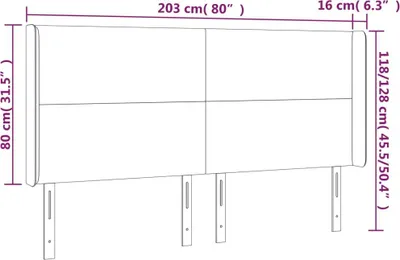 Obrázek produktu pro vidaXL Čelo postele s ušima krémové 203x16x118/128 cm Imitace kůže