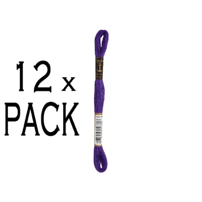Obrázok produktu pre 12x Anchor Sticktwist 8m, tmavo fialová, bavlna, farba 112, 6 nití, PU