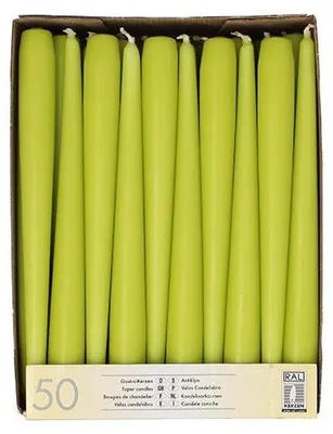 Produktbild von Papstar Leuchterkerzen Ø 2,2 cm 25 cm limonengrün, 2 x 50 Stück