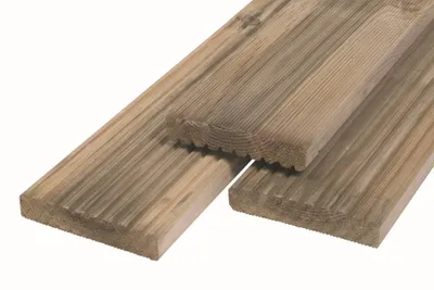 Produktbild von Terrassendiele Kiefer 200 x 14,5 x 2,8 cm grob/fein grün imprägniert