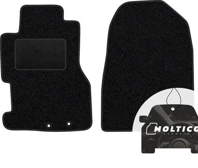 Produktbild von moto-MOLTICO Vorne Fußmatten Auto Velours Autoteppiche Schwarz Automatten Set 2-teilig passend für Honda Civic 2001-2005