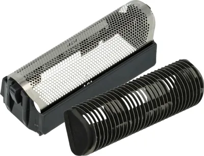 Produktbild von vhbw 1x Klingenblock, 1x Scherfolie mit Rahmen kompatibel mit Braun 5470, 5419, 5564, 5469, 5479, 5567, 5559, 5424 Rasierer - Kombipack Schwarz Silber