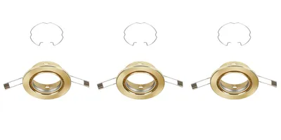 Image de Lampe LED encastrée BRILONER LEUCHTEN RENG, IP23, laiton, métal, incl., 3x GU10, 3er Set, Ø 8,6 cm