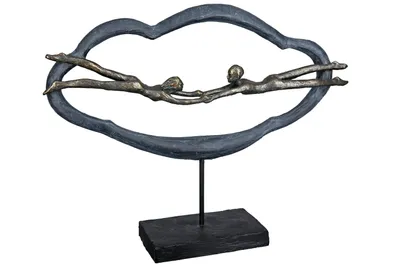 Immagine prodotto di Gilde Skulptur, Wolke, "Love is in the air", Paarmotiv, Kunstharz, grau, bronzefarben, VE 1, L. 10 cm, B. 41 cm, H. 32 cm 89383 4001250893837