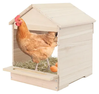 Imagen del producto de Cajas nido para gallinas y patos - Juego de 3 unidades, fabricadas en madera de Paulownia