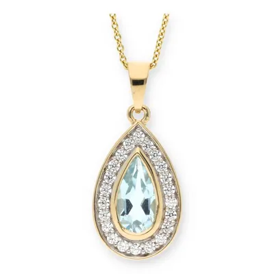 Produktbild von Kettenanhänger Gold 333 Blautopas Zirkonia JL10-02-1597 JuwelmaLux