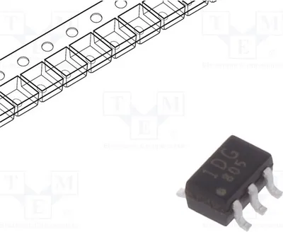 Zdjęcie produktu dla 5x Tranzystor: Komplementarna para bipolarna NPN/PNP, 50V, 0.15A, HN1B04FU-GR(L,F,T)