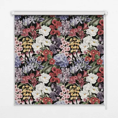 Produktbild von Seitenzug-Rollo Fensterrollo Jalousie - Lichtdurchlässig Springrollos - 70x140 cm - Bunte Blumen