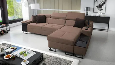 Produktbild von Ecksofa Aria,Schlaffunktion Sofa,Bettzeugablage,komfortables Sofa,Wohnzimmermöbel,