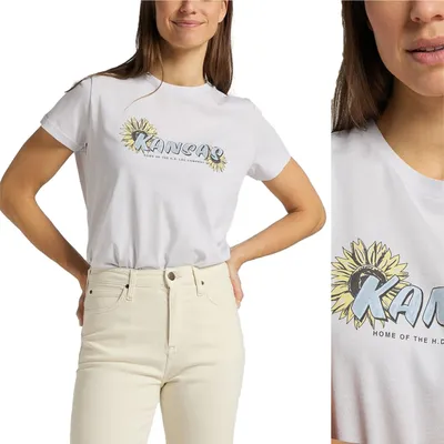 Obrázek produktu pro LEE Dámské, Tričko KANSAS GRAPHIC TEE, S, Bílá, sportovní, tričko, košile