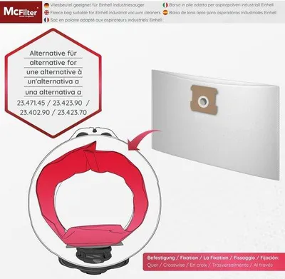 Image de Sacs pour aspirateur de 12 litres pour usage humide, lot de 20, 12 litres