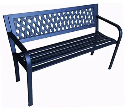 Produktbild von Stahlbank mit Rückenlehne, 119x51x75 cm, 9 kg, für den Außenbereich