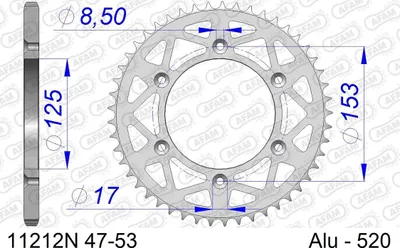 Produktbild von AFAM Kettenrad 11212N-51 Hinten für HONDA MOTORCYCLES CRF Aluminium