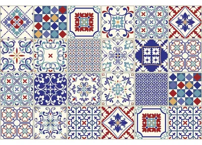 Produktbild von Selbstklebende Fliesenaufkleber für Küche und Bad – 24 Zementfliesenaufkleber im Azulejos Sofiana-Stil – 24 Aufkleber, 10 x 10 cm