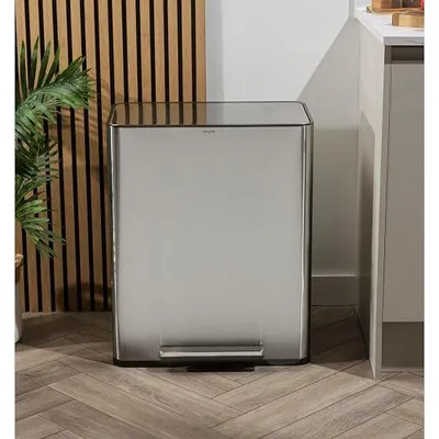 Imagen del producto de Cubo de basura para cocina con doble compartimento y sistema de reciclaje, capacidad de 60 litros