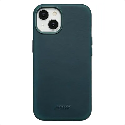 Zdjęcie produktu dla Accezz Vintage Leather Magsafe Backcover voor de Apple iPhone 14 - Smokey Green