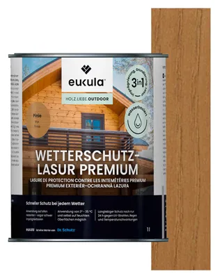 Produktbild von Eukula Wetterschutz-Lasur Premium, 1 Liter, Pinie