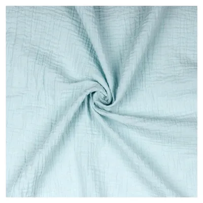 Produktbild von Musselin Double Gauze 61 Farben Meterware Stoff Tex 100 Uni (50 x 135cm) (Babyblau)