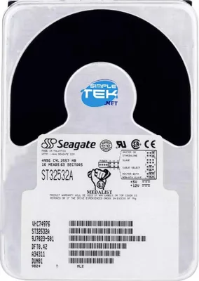 Zdjęcie produktu dla Dysk twardy Seagate ST32532A, IDE, 2,5 GB, 3,5", IDE, EIDE, PATA, Windows 95, 98, 2000