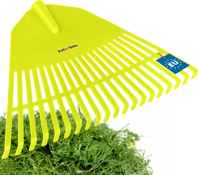 Produktbild von KOTARBAU® Laubrechen Kunststoff ohne Stiel Celadongrün 300 x 450 mm Fächerbesen Laubbesen Kunststoff Laubharke groß Laub Rechen Gartenwerkzeug Rasenrechen breit Garten Rechen Kunststoffrechen