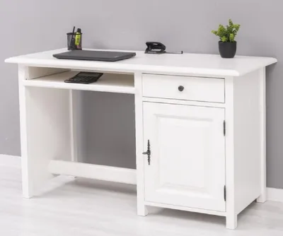 Produktbild von Casa Padrino Landhausstil Schreibtisch Weiß 130 x 60 x H. 78 cm - Massivholz Sekretär im Landhausstil - Büro Möbel - Massivholz Möbel - Landhausstil Möbel