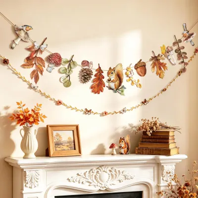 Herbstgirlanden-Set 5 m: Märchen- und Blättergirlande
