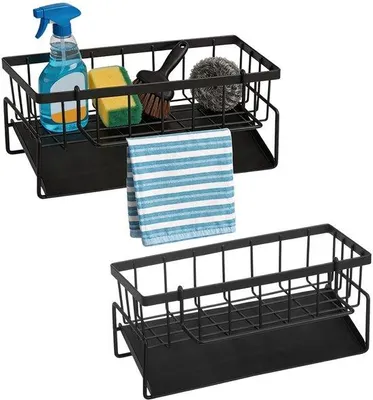 Productafbeelding van Set van 2 Keukenspoelbakorganizers met Afdruipbak en Vaatdoekhouder