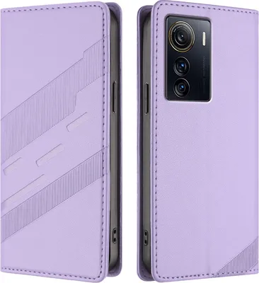 Produktbild von Hülle für ZTE Axon 50 Ultra, Kunstleder Brieftaschen Handyhülle mit Kartenfach und Standfunktion Violett