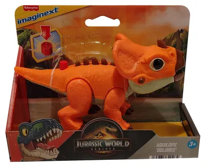 Produktbild von Fisher-Price Imaginext Jurassic World : Die Wiedergeburt Aquilops Dinosaurier-Actionfigur mit Bewegung, 3 Jahr(e), Orange, Kunststoff
