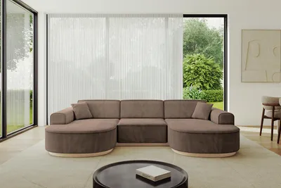 Produktbild von ALTDECOR Ecksofa in U-Form  MARI-U1-v1 -303x171x83 cm Braun -  Corner Sofa Bett Eckcouch Couch L-Form Wohnlandschaft Cauchsofa