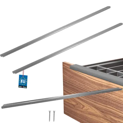 Produktbild von KOTARBAU® 2er Set Möbelgriff Schrankgriffe 1000 mm Silber ZnAl Hinterschraubgriffe Kantengriff Schubladengriffe Küche Modern