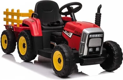 Produktbild von Elektrischer Aufsitztraktor – Rot – Mit Anhänger