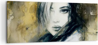 Produktbild von Bild auf Leinwand - Leinwandbild - Frau Gesicht Lippen - 100x40cm - Wand Bild - Wanddeko - Leinwanddruck - Bilder - Kunstdruck - Wanddekoration - Leinwand bilder - Wandkunst - AB100x40-4053