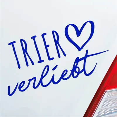Produktbild von Auto Aufkleber Trier verliebt Herz Stadt Heimat Liebe Car 19x10 cm Dunkelblau Sticker Heckscheibenaufkleber