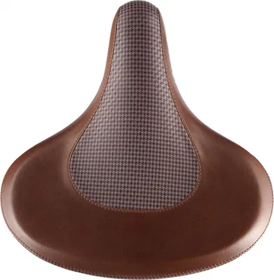 Image de VELO Bicycle Saddle Cruiser w/spring brown leather/fabric texture