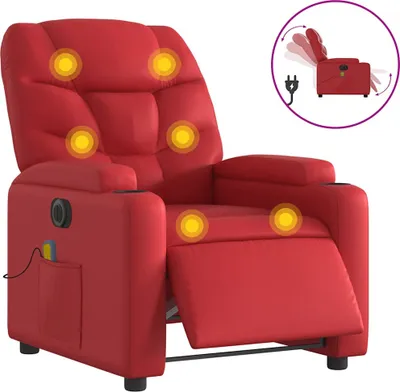Produktbild von vidaXL Massagesessel Elektrisch Rot Kunstleder