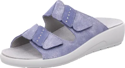 Produktbild von Rohde Damen Pantolette aus Leder mit Strass und losen Einlagen Rivella 5720, Größe:41 EU, Farbe:Blau