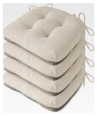 Produktbild von Sitzkissen für Küchenstühle, rutschfest, weich, 46 x 42 x 8 cm, Beige, 4 Stück