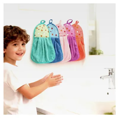 Produktbild von 5 Stück Küchentücher mit Aufhängeschlaufen, Weiches Korallenvlies, Hochabsorbierende Waschlappen für Küche und Bad, (42x26cm)