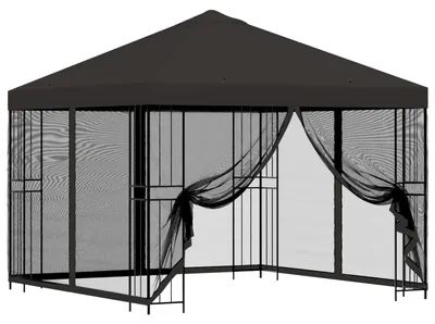 Obrázok produktu pre vidaXL Záhradný altánok s bočnými stenami 3 x 3 m, antracitová farba