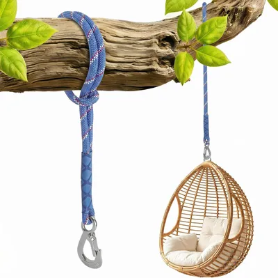Produktbild von Schaukelbefestigung 60 cm, Polyesterseil mit Edelstahl-Karabiner, bis 200 kg, für Garten