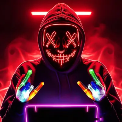 Halloween-Maske, LED-Neon-Maske für Erwachsene, Cosplay, 1 Stück