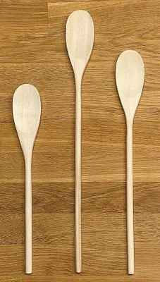 Produktbild von Kochlöffel Set aus Holz, 3-teilig, verschiedene Größen: 26 cm, 30 cm und 35 cm
